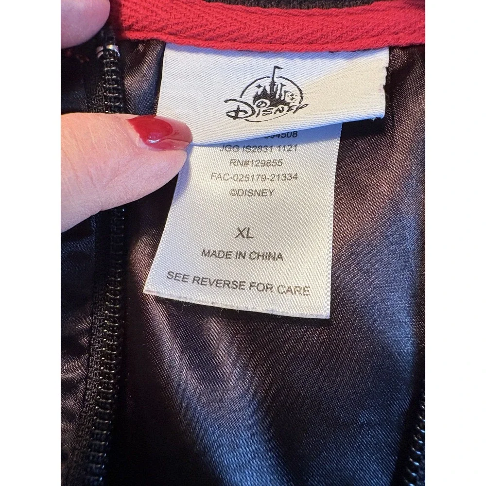 Walt Disney World Minnie Mouse Satin Bomber Jacket Black White Girls XL 14-16